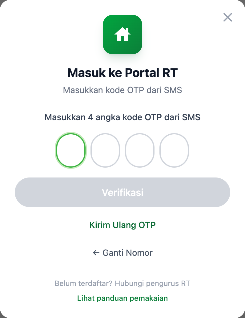 Langkah 2 — masukkan kode OTP