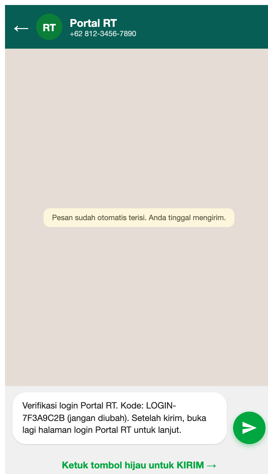 Langkah 2 — kirim pesan di WhatsApp