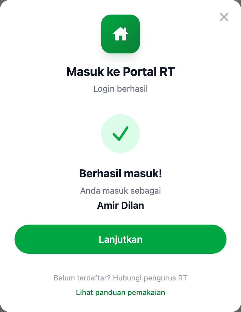 Langkah 4 — berhasil masuk