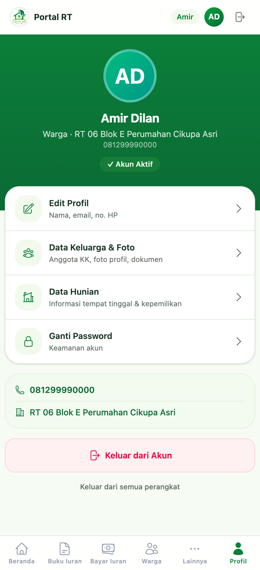 Halaman Profil